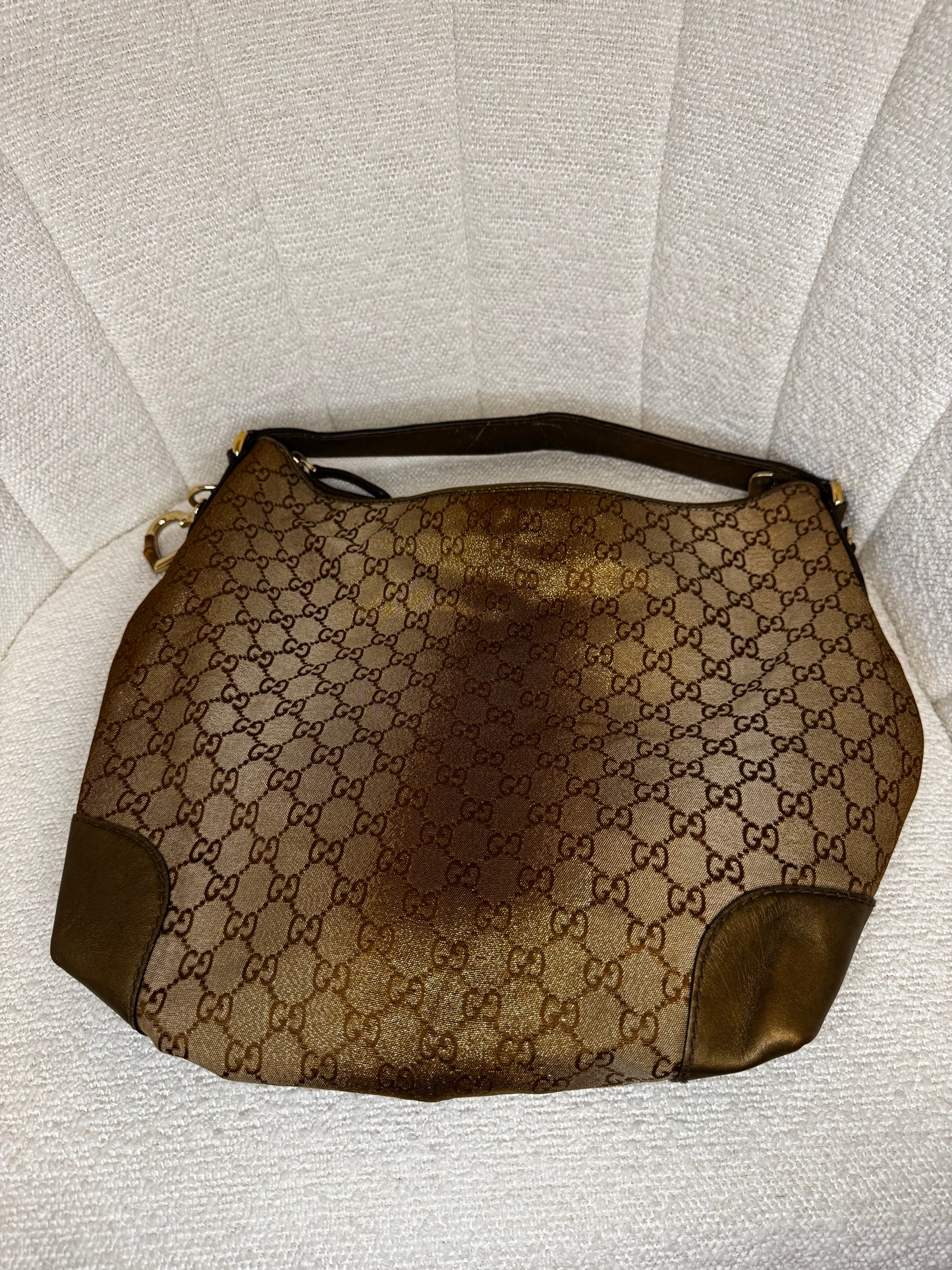 Preloved Authentic Gucci GG Hobo Ombre Metallic Canvas