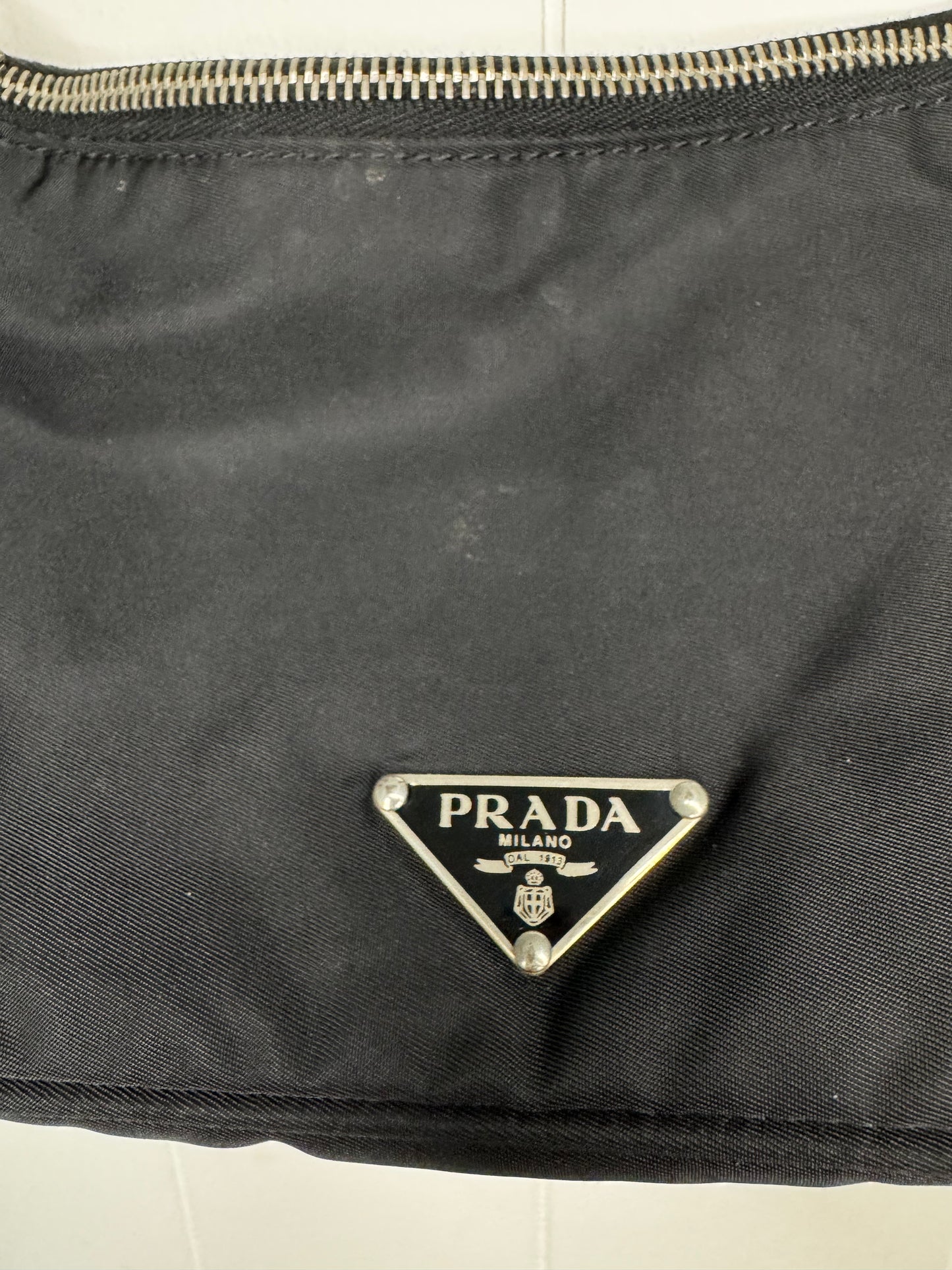 Preloved Authentic Prada Mini Boat Bag in Black